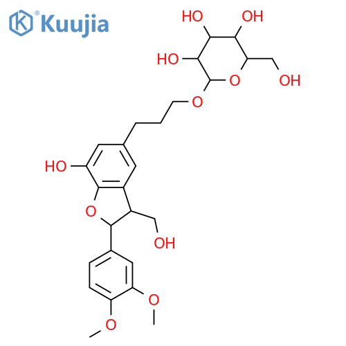 4,7'-Epoxy-3,8'-lignan-3',4',5,9,9'-pentol; (7'R,8'S)-form, 3',4'-Di-Me ether, 9-O-β-D-glucopyranoside structure