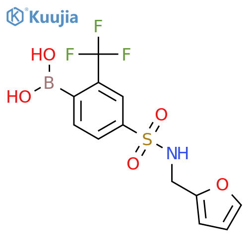 4-(N-(Furan-2-ylmethyl)sulfamoyl)-2-trifluoromethylphenylboronic acid structure