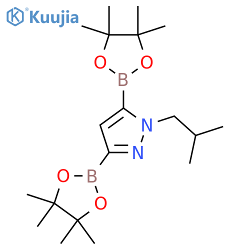 1-isobutyl-3,5-bis(4,4,5,5-tetramethyl-1,3,2-dioxaborolan-2-yl)-1H-pyrazole structure