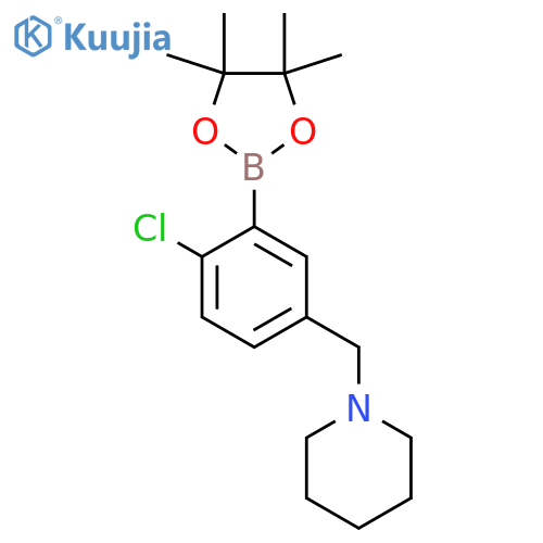2-Chloro-5-(piperidinomethyl)phenylboronic acid, pinacol ester structure