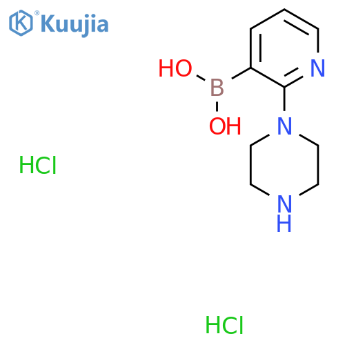 2-Piperazinopyridine-3-boronic acid dihydrochloride structure