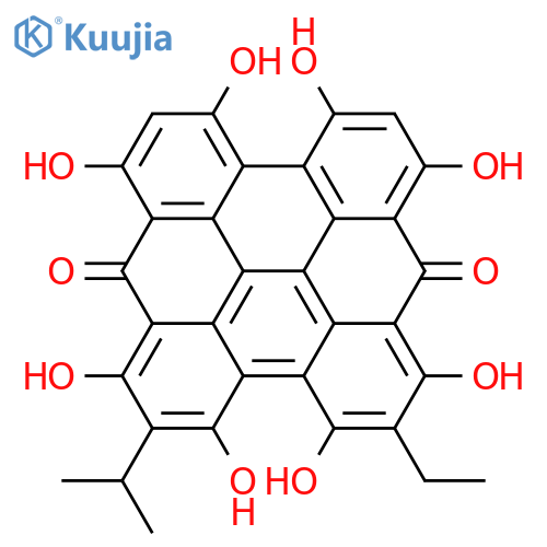 Phenanthro[1,10,9,8-opqra]perylene-7,14-dione,2-ethyl-1,3,4,6,8,10,11,13-octahydroxy-5-(1-methylethyl)- (9CI) structure