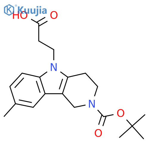 3-2-(tert-Butoxycarbonyl)-8-methyl-1,2,3,4-tetrahydro-5H-pyrido4,3-bindol-5-ylpropanoic acid structure