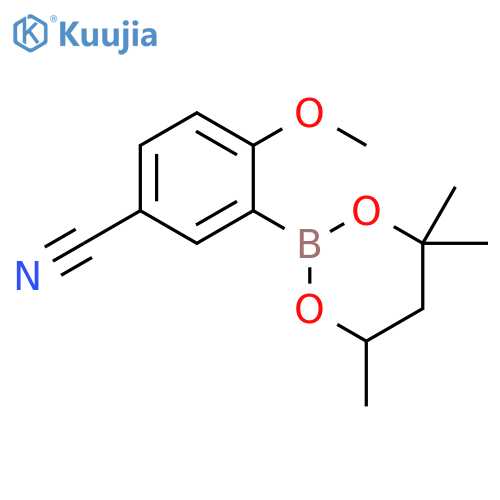 Benzonitrile, 4-methoxy-3-(4,4,6-trimethyl-1,3,2-dioxaborinan-2-yl)- structure