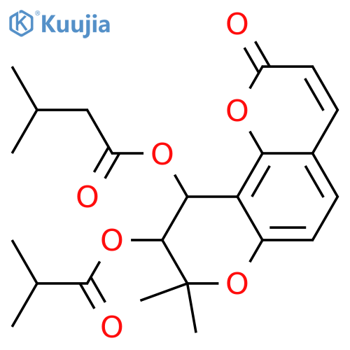 Khellactone; (9S,10S)-form, 10-O-(3-Methylbutanoyl), 9-O-(2-methylpropanoyl) structure