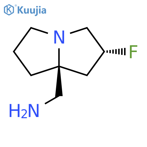 1H-Pyrrolizine-7a(5H)-methanamine, 2-fluorotetrahydro-, (2R,7aS)- structure