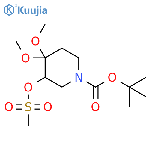 tert-butyl 4,4-dimethoxy-3-(methylsulfonyloxy)piperidine-1-carboxylate structure