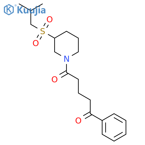 1-3-(2-methylpropanesulfonyl)piperidin-1-yl-5-phenylpentane-1,5-dione structure