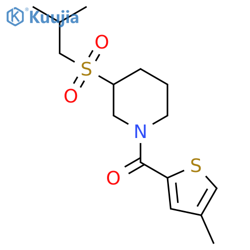 3-(2-Methylpropanesulfonyl)-1-(4-methylthiophene-2-carbonyl)piperidine structure