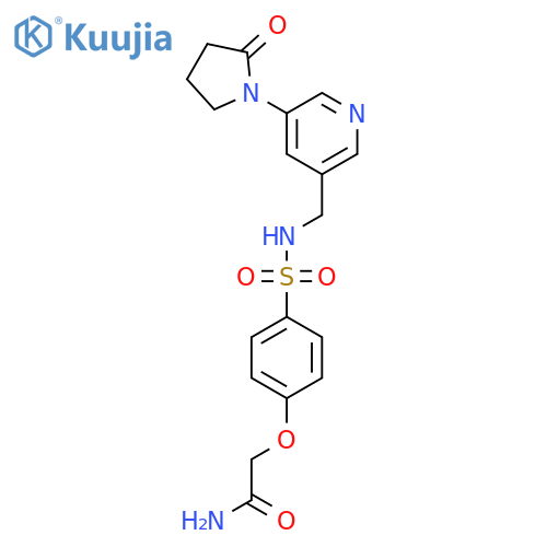 2-[4-({[5-(2-Oxopyrrolidin-1-yl)pyridin-3-yl]methyl}sulfamoyl)phenoxy]acetamide structure