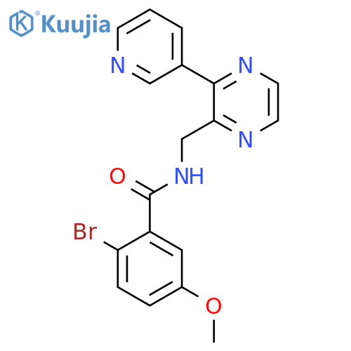 2-bromo-5-methoxy-N-{[3-(pyridin-3-yl)pyrazin-2-yl]methyl}benzamide structure