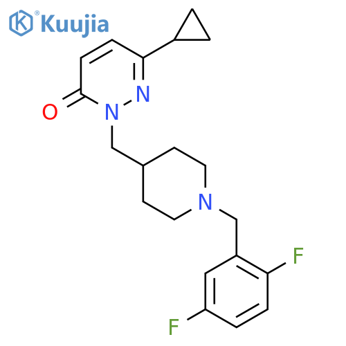 6-Cyclopropyl-2-({1-[(2,5-difluorophenyl)methyl]piperidin-4-yl}methyl)-2,3-dihydropyridazin-3-one structure