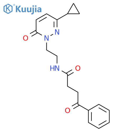 N-[2-(3-cyclopropyl-6-oxo-1,6-dihydropyridazin-1-yl)ethyl]-4-oxo-4-phenylbutanamide structure