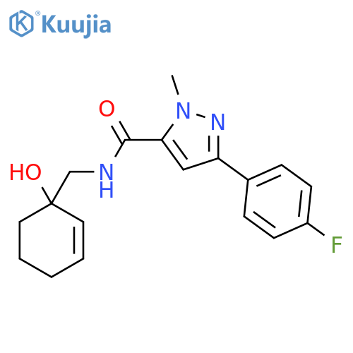 3-(4-fluorophenyl)-N-[(1-hydroxycyclohex-2-en-1-yl)methyl]-1-methyl-1H-pyrazole-5-carboxamide structure