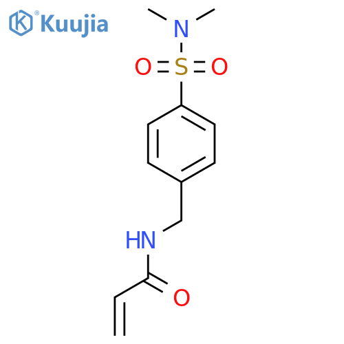 N-{4-(dimethylsulfamoyl)phenylmethyl}prop-2-enamide structure