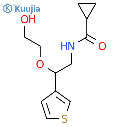N-[2-(2-hydroxyethoxy)-2-(thiophen-3-yl)ethyl]cyclopropanecarboxamide structure