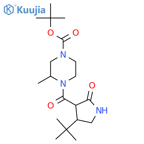 Tert-butyl 4-(4-tert-butyl-2-oxopyrrolidine-3-carbonyl)-3-methylpiperazine-1-carboxylate structure