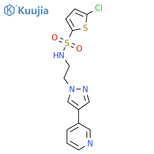 5-chloro-N-{2-4-(pyridin-3-yl)-1H-pyrazol-1-ylethyl}thiophene-2-sulfonamide structure
