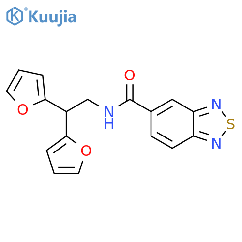 N-[2,2-bis(furan-2-yl)ethyl]-2,1,3-benzothiadiazole-5-carboxamide structure