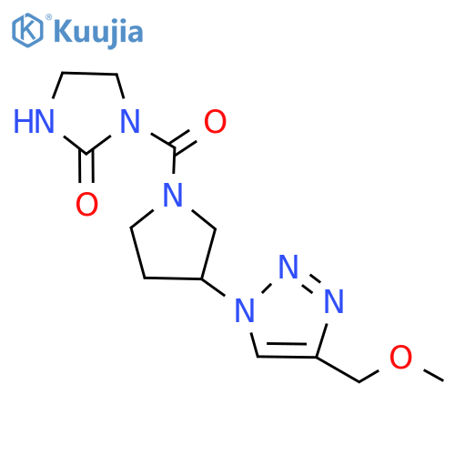 1-{3-[4-(methoxymethyl)-1H-1,2,3-triazol-1-yl]pyrrolidine-1-carbonyl}imidazolidin-2-one structure