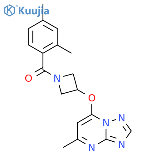 1-(2,4-Dimethylbenzoyl)-3-({5-methyl-[1,2,4]triazolo[1,5-a]pyrimidin-7-yl}oxy)azetidine structure