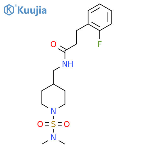 N-{1-(dimethylsulfamoyl)piperidin-4-ylmethyl}-3-(2-fluorophenyl)propanamide structure