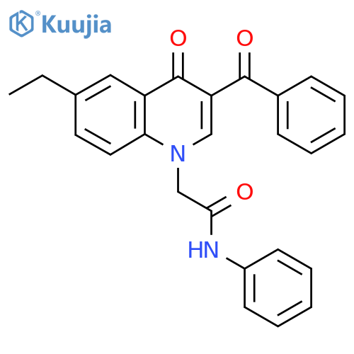 2-(3-benzoyl-6-ethyl-4-oxo-1,4-dihydroquinolin-1-yl)-N-phenylacetamide structure