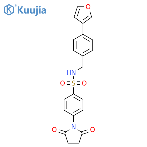 4-(2,5-dioxopyrrolidin-1-yl)-N-{4-(furan-3-yl)phenylmethyl}benzene-1-sulfonamide structure