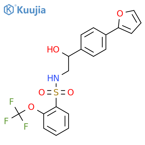 N-{2-4-(furan-2-yl)phenyl-2-hydroxyethyl}-2-(trifluoromethoxy)benzene-1-sulfonamide structure