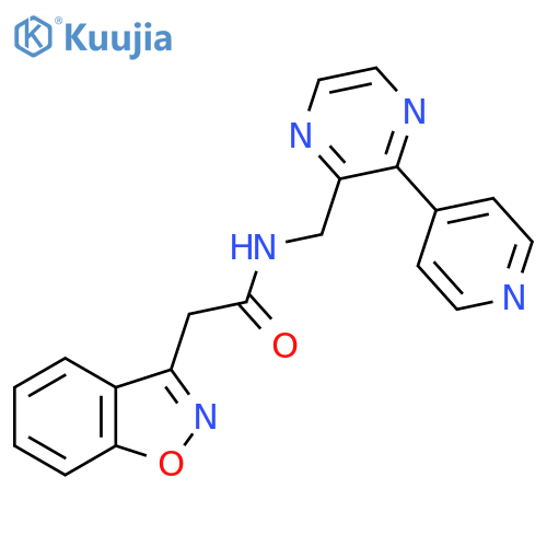 2-(1,2-benzoxazol-3-yl)-N-{[3-(pyridin-4-yl)pyrazin-2-yl]methyl}acetamide structure
