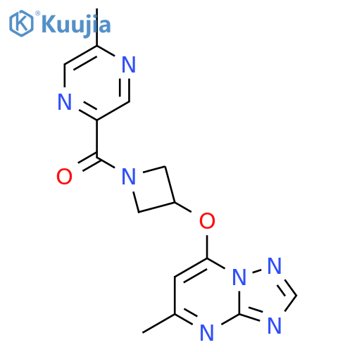 2-Methyl-5-[3-({5-methyl-[1,2,4]triazolo[1,5-a]pyrimidin-7-yl}oxy)azetidine-1-carbonyl]pyrazine structure
