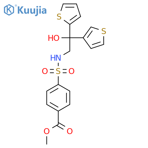 methyl 4-{2-hydroxy-2-(thiophen-2-yl)-2-(thiophen-3-yl)ethylsulfamoyl}benzoate structure