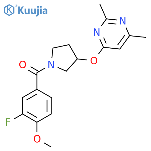 4-{1-(3-fluoro-4-methoxybenzoyl)pyrrolidin-3-yloxy}-2,6-dimethylpyrimidine structure