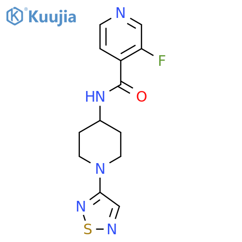 3-fluoro-N-1-(1,2,5-thiadiazol-3-yl)piperidin-4-ylpyridine-4-carboxamide structure