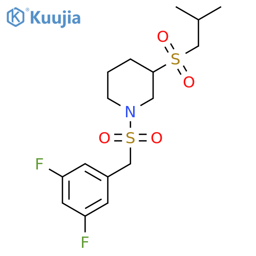 1-(3,5-difluorophenyl)methanesulfonyl-3-(2-methylpropanesulfonyl)piperidine structure