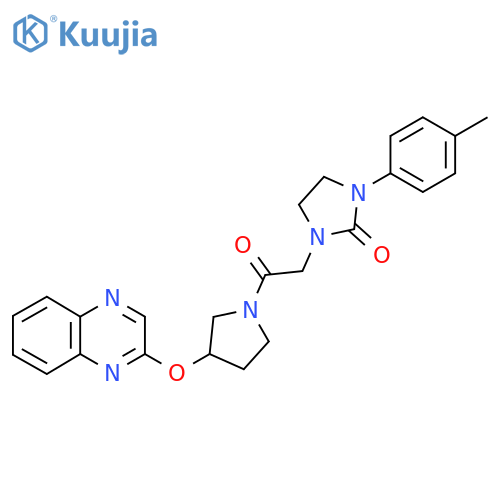 1-(4-Methylphenyl)-3-{2-oxo-2-[3-(quinoxalin-2-yloxy)pyrrolidin-1-yl]ethyl}imidazolidin-2-one structure