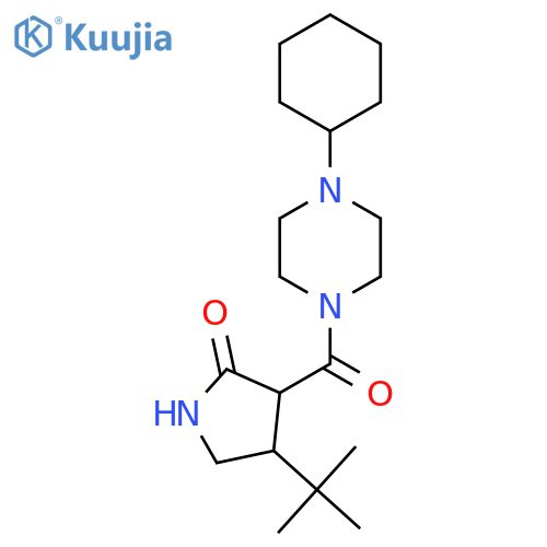 4-Tert-butyl-3-(4-cyclohexylpiperazine-1-carbonyl)pyrrolidin-2-one structure