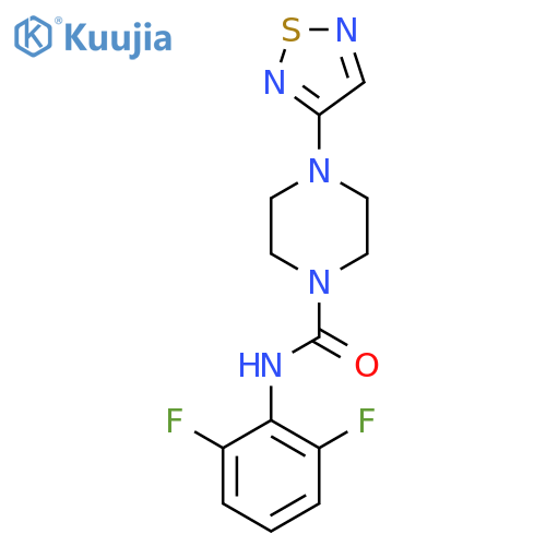 N-(2,6-difluorophenyl)-4-(1,2,5-thiadiazol-3-yl)piperazine-1-carboxamide structure