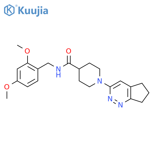 1-{5H,6H,7H-cyclopenta[c]pyridazin-3-yl}-N-[(2,4-dimethoxyphenyl)methyl]piperidine-4-carboxamide structure