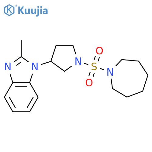 1-[1-(azepane-1-sulfonyl)pyrrolidin-3-yl]-2-methyl-1H-1,3-benzodiazole structure