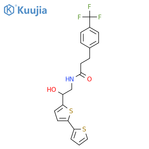 N-(2-{2,2'-bithiophene-5-yl}-2-hydroxyethyl)-3-4-(trifluoromethyl)phenylpropanamide structure