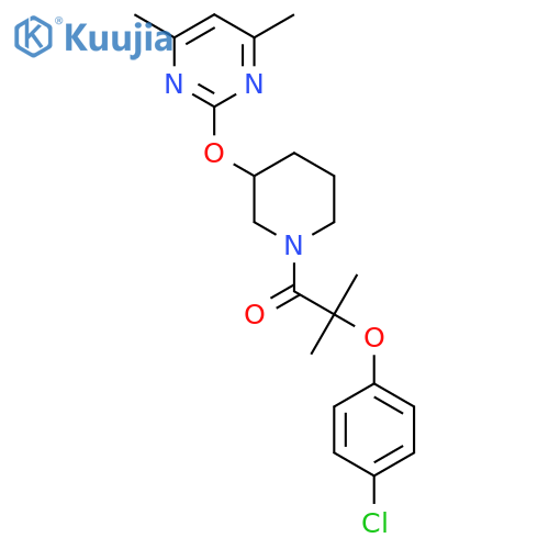 2-(4-chlorophenoxy)-1-{3-[(4,6-dimethylpyrimidin-2-yl)oxy]piperidin-1-yl}-2-methylpropan-1-one structure
