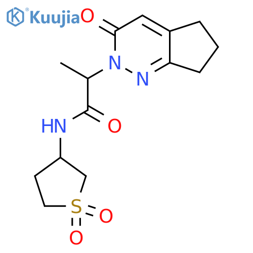 N-(1,1-dioxo-1lambda6-thiolan-3-yl)-2-{3-oxo-2H,3H,5H,6H,7H-cyclopentacpyridazin-2-yl}propanamide structure