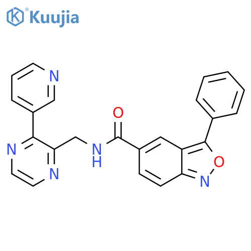 3-phenyl-N-{[3-(pyridin-3-yl)pyrazin-2-yl]methyl}-2,1-benzoxazole-5-carboxamide structure