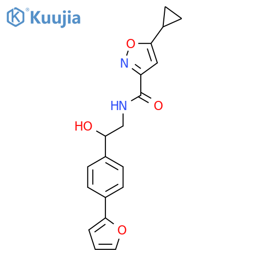 5-cyclopropyl-N-{2-4-(furan-2-yl)phenyl-2-hydroxyethyl}-1,2-oxazole-3-carboxamide structure