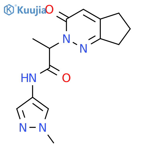 N-(1-methyl-1H-pyrazol-4-yl)-2-{3-oxo-2H,3H,5H,6H,7H-cyclopentacpyridazin-2-yl}propanamide structure