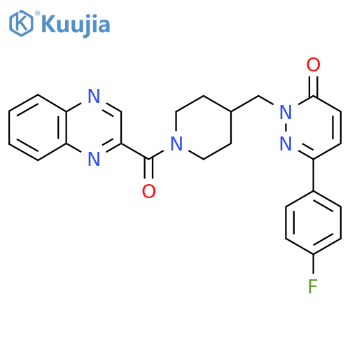 6-(4-fluorophenyl)-2-{1-(quinoxaline-2-carbonyl)piperidin-4-ylmethyl}-2,3-dihydropyridazin-3-one structure