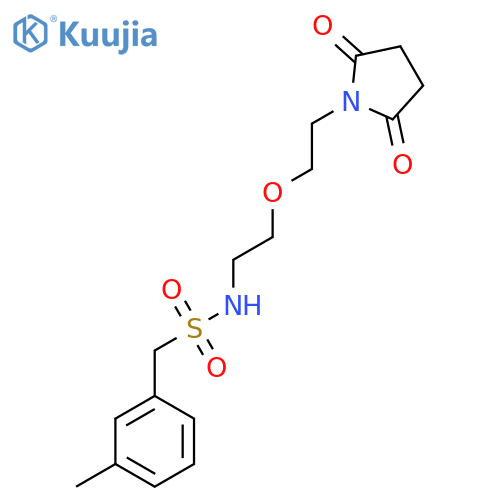 N-{2-[2-(2,5-dioxopyrrolidin-1-yl)ethoxy]ethyl}-1-(3-methylphenyl)methanesulfonamide structure