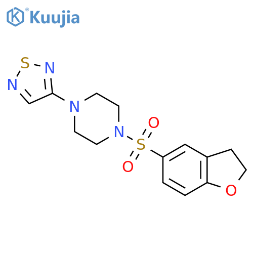 1-(2,3-dihydro-1-benzofuran-5-sulfonyl)-4-(1,2,5-thiadiazol-3-yl)piperazine structure