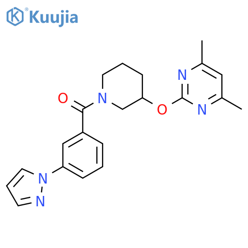 4,6-dimethyl-2-({1-[3-(1H-pyrazol-1-yl)benzoyl]piperidin-3-yl}oxy)pyrimidine structure
